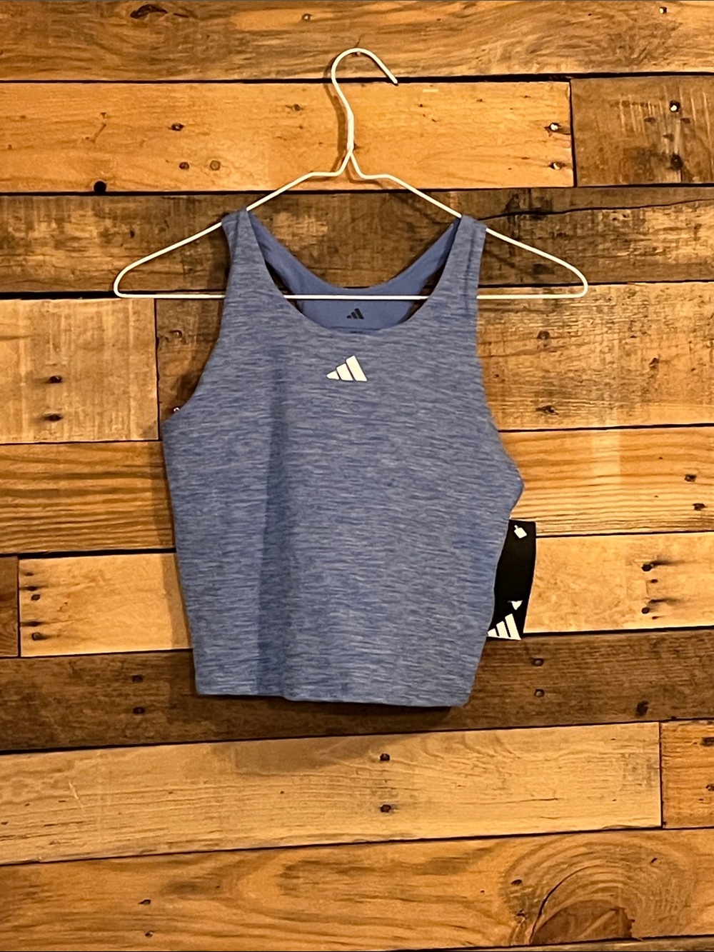 adidas Heather Blue Racerback Athletic Tank Top